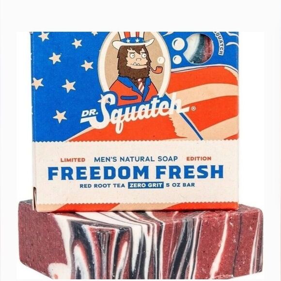 5-pack Dr Squatch FREEDOM FRESH All-Natural Bar Soap Limited Edition Zero Grit - Picture 2 of 2